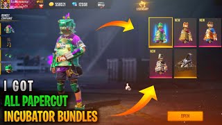 I Got All Papercut Incubator Bundles || new event free fire|| free fire new event ||Garena free fire