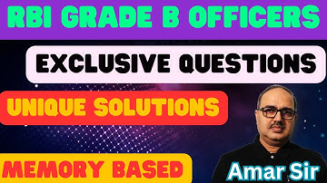 RBI Grade B Officer | Memory Based Arithmetic Question | By Amar Sir #rbigradeb