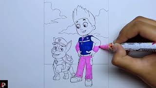 Paw patrol cartoon coloring | Coloring for kids