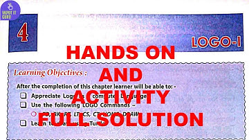 LOGO 1 | DAV | CLASS 4 | COMPUTER | CHAPTER 4 | HANDS ON ACTIVITY | SOLUTION | #dav