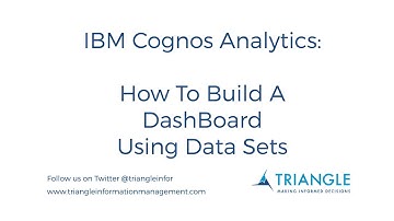 IBM Cognos Analytics (R4): How To Build A Dashboard Using Data Sets