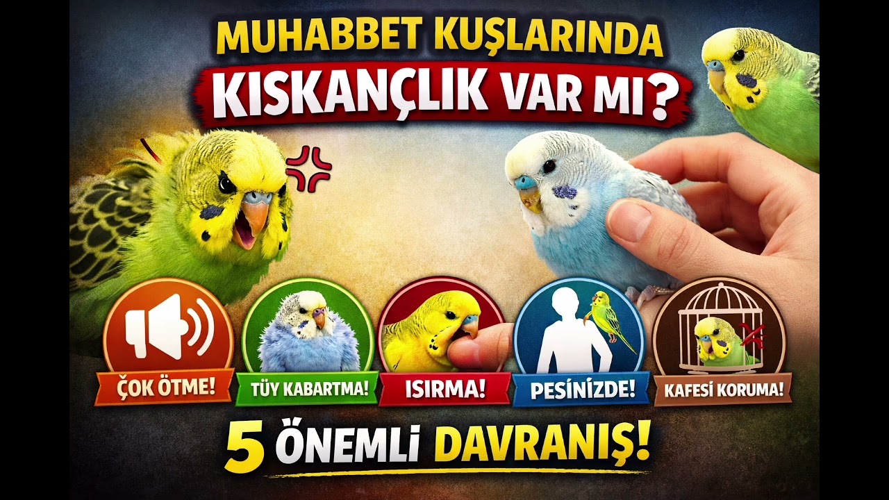 🎥 Muhabbet Kuşlarında Kıskançlık Var mı? 5 Davranışla Anlatıyoruz