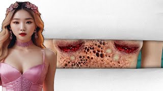 ASMR Worm Infected Breast Removal  Deep Cleaning Animation