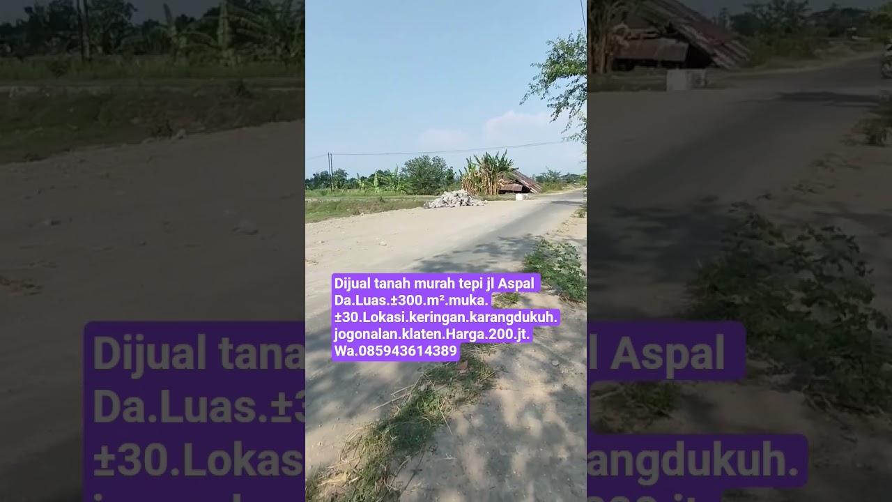 dijual tanah murah.Luas.±300.m².Lokasi.keringan.jogonalanklaten