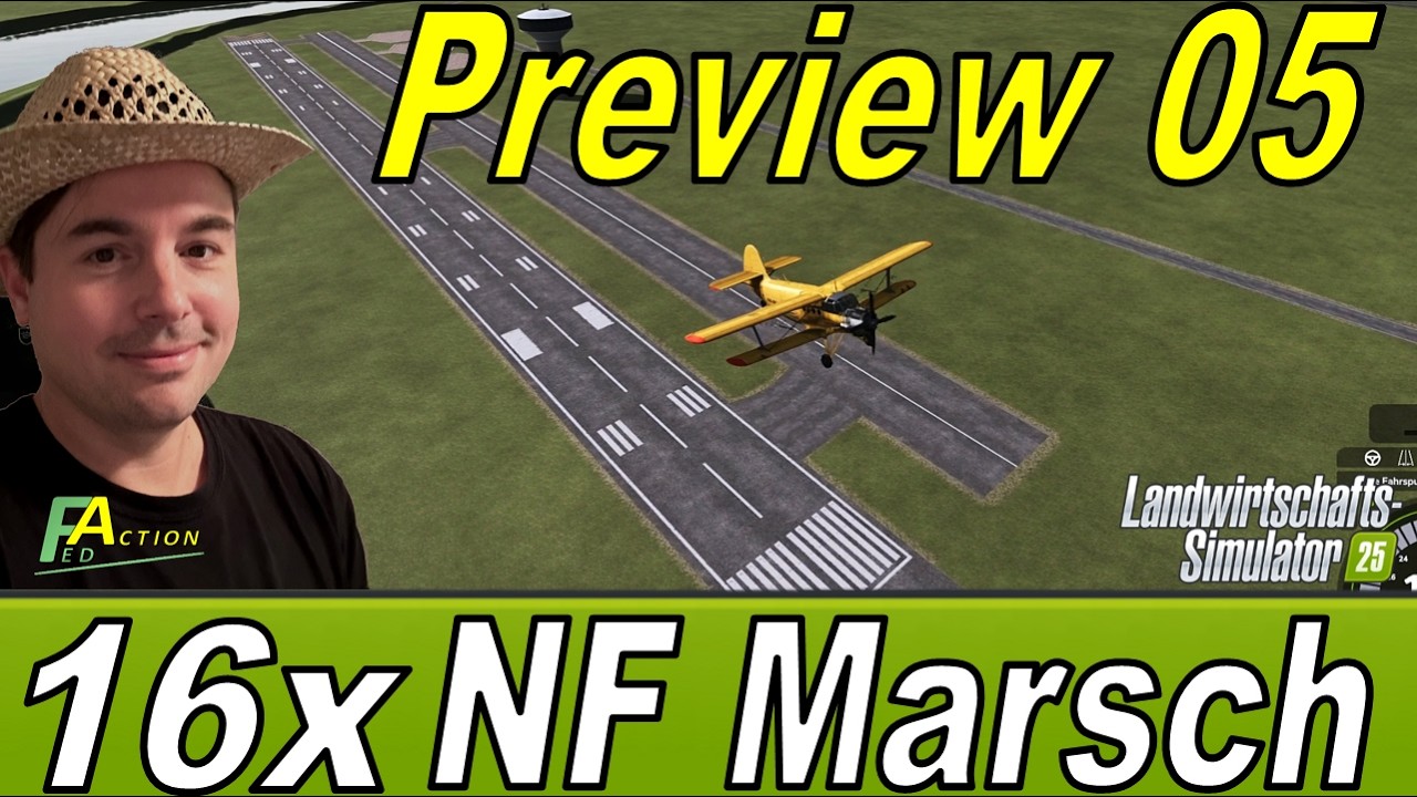LS25 NF Marsch 16fach Modding #05 Preview kleiner Flughafen und Autobahn Raststätte #modmap #modding