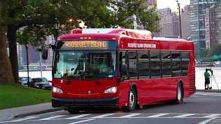 Roosevelt Island Operating Corporation Bus Action in Roosevelt Island(with MTA Bus Q102 Action)