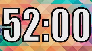 52 minute timer with Colorful background. 52 minute countdown with alarm sound at the end
