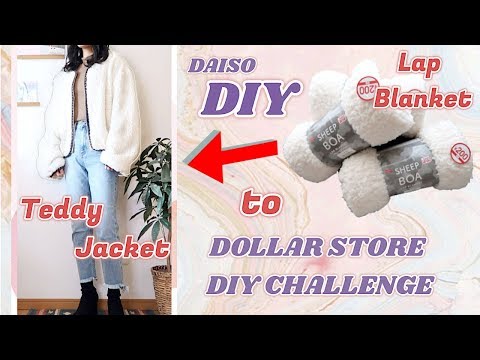 DAISO DIY Teddy Jacket + DOLLAR STORE CHALLENGE / 100均 手作り服 + ファッション / Sewing Tutorialㅣmadebyaya
