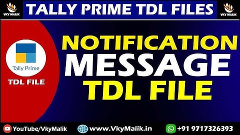 Notification TDL File in Tally Prime | Tally Prime Free TDL File | New TDL File for Tally Prime