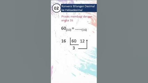 Konversi Bilangan Desimal ke Heksadesimal