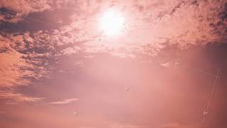 Clouds Moving In Blue Sky From Day To Dusk Transition Timelapse. Abstract Bold Blue Color. Natural