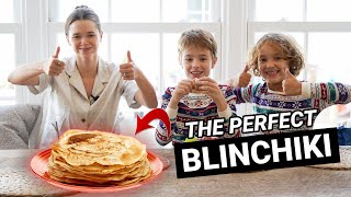 How To Make The Perfect Russian Pancakes | Cooking Blinchiki With My Kids