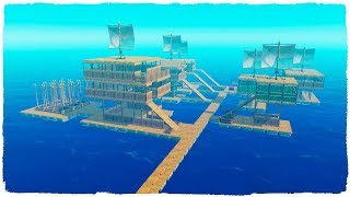 ¡CONSTRUÍMOS UNA CIUDAD EN EL BARCO! - RAFT JUEGO COMPLETO (NO MINECRAFT :v)