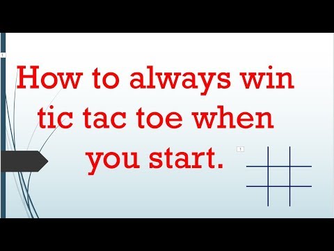 come vincere sempre Tic Tac Toe quando si inizia!