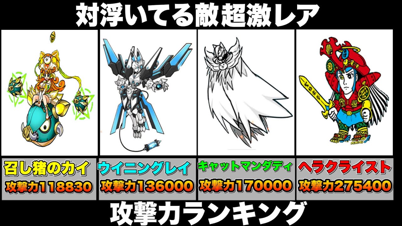 にゃんこ大戦争 対浮いてる敵 超激レア 攻撃力 ランキング トップ10 なんと あのキャラクター がランクイン にゃんこ大戦争ランキング にゃんこ大戦争攻撃力ランキング Youtube にゃんこ大戦争 対浮いてる敵 超激レア 攻撃力 ランキング トップ10 なんと あのキャラクター がランクイン にゃんこ大戦争ランキング にゃんこ大戦争攻撃力ランキング Youtube