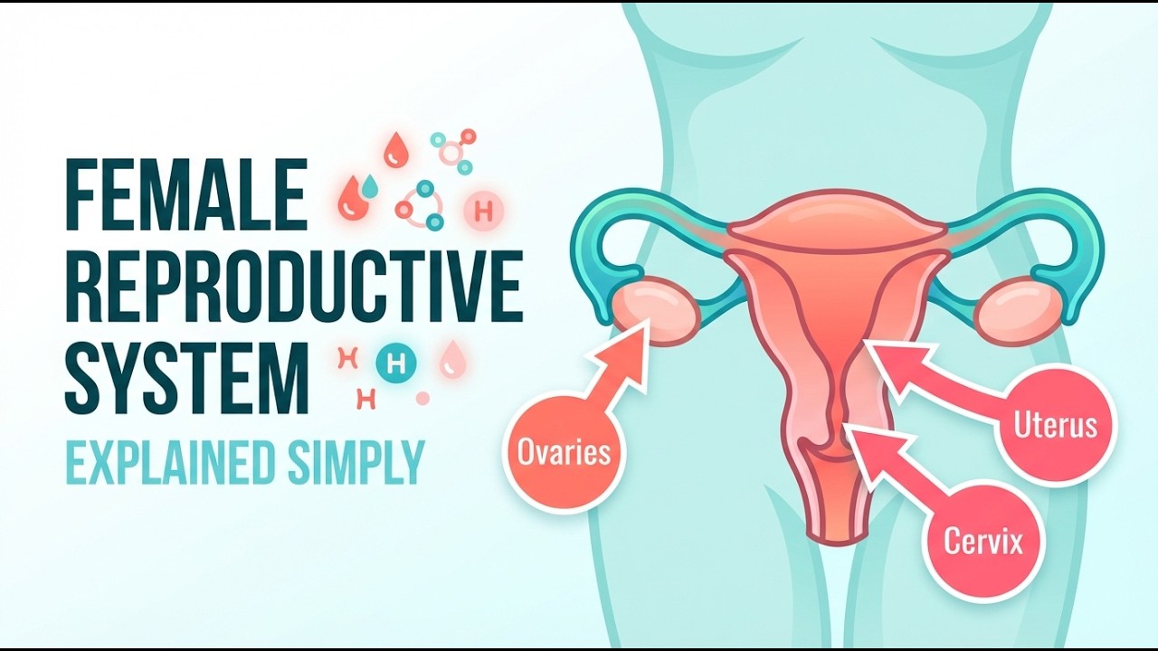 Female Reproductive System Explained Simply | Ovaries, Uterus, Cervix + Hormones
