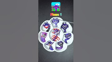 Color mixing Purple (Durple) 1-11 Phase Guess the color of the Sprunki characters  #colorsmixing