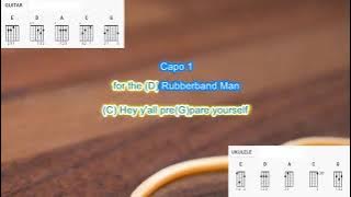 Rubberband Man (capo 1) by The Spinners play along with scrolling guitar chords and lyrics