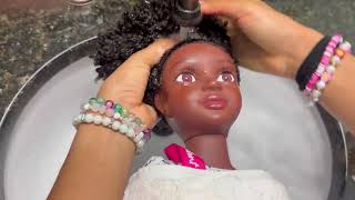 Bella’s Wash Day | Washing your Black Doll’s Natural Curly Hair | Bella by Beautiful Curly Me