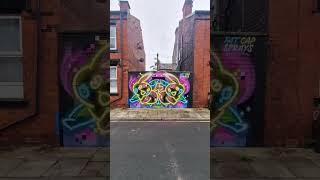 Pokemon Street Art Painted On Wall Between Houses In Leeds, UK