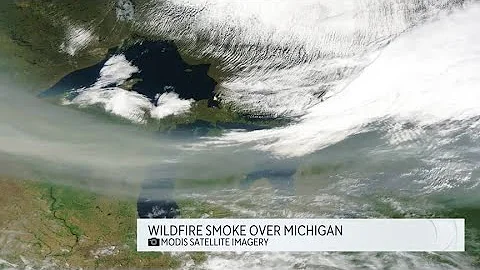 Wildfire smoke from Canada moving through Michigan skies