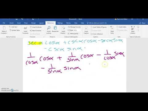 5.2 - Verifying Trig Identities by Hand [Math 152]
