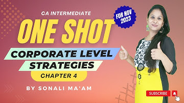 CA Inter SM Chapter 4 - Corporate Level Strategies One Shot For Nov 2023 | By Sonali ma’am