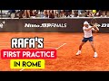 Rafael nadals first practice in rome for italian open 2024