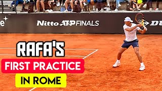 Rafael Nadal's First Practice in Rome for Internazionali BNL D'Italia 2024
