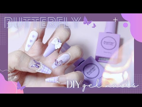 Video Tự làm nail tím french đầu móng???? đi xem bươm bướm... - youtube