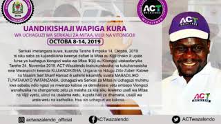 ACT Wazalendo inakuhamasisha kujiandikisha Uchaguzi wa SM 2019