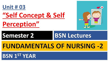 Self concept and Self perception | Self Concept Pattern | FON | Unit 3 | Semester 2 | BSN Lectures