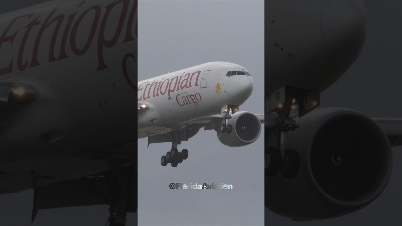 Boeing 777-F60 Landing in The Heavy Rain at Miami International Airport KMIA | Plane Spotting
