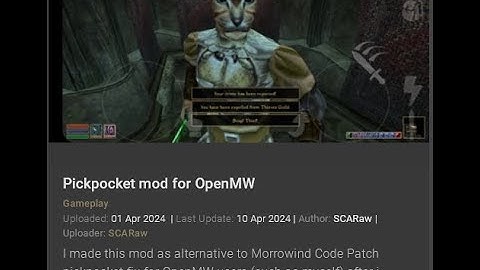 PatricianTV explain the problem with Morrowind Pickpocket