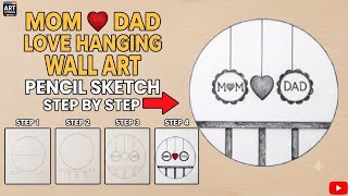 Mom ❤️ Dad – Love Hanging Wall Art Pencil Sketch screenshot 5