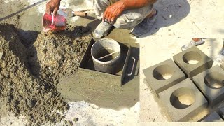 How To Make Concrete Block Shape with iron board  iron tube
