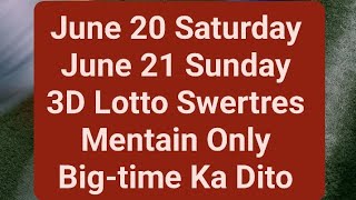 Hearing Today June 20 National 3D Lotto Swertres Mentain Only @SwerteSar