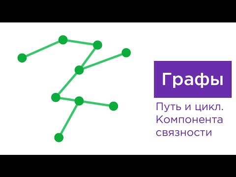 Видео: Путь и цикл графа, компонента связности. Связный граф