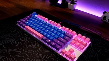 Mod Glorious GMMK White Ice Edition Keyboard. Fixed Stabilizers with Typing Sounds