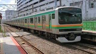 E231系1000番台U58編成が横浜駅に高速入線するシーン‼️