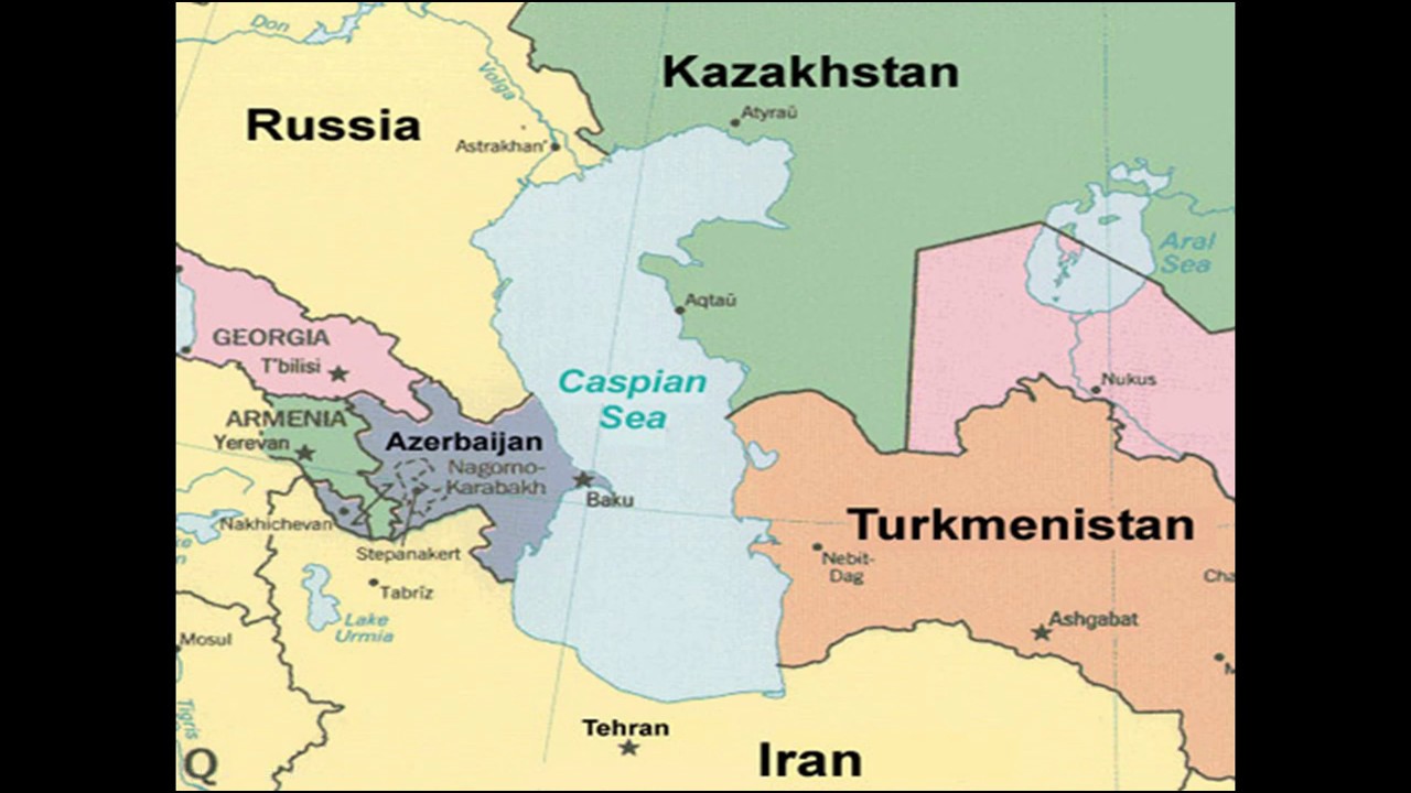 Каспийское море государства вокруг карта
