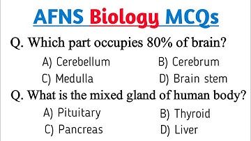 AFNS Biology Tests Important MCQS | AFNS Test Preparation 2023