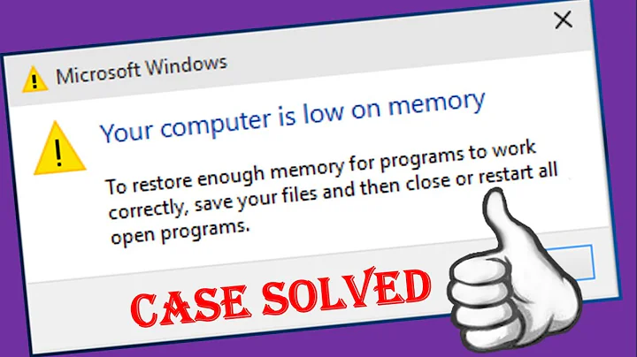 Your Computer is Low on Memory [FIX] - SOLVE Low Memory Error, To restore enough memory for programs