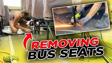 Taking out BUS SEATS! Day 1 of the Skoolie Conversion