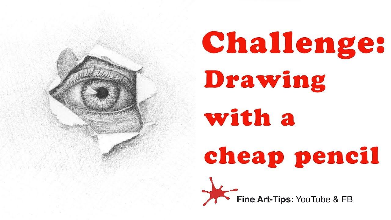 ⁣Challenge: Drawing With a Cheap Pencil - A Realistic Eye
