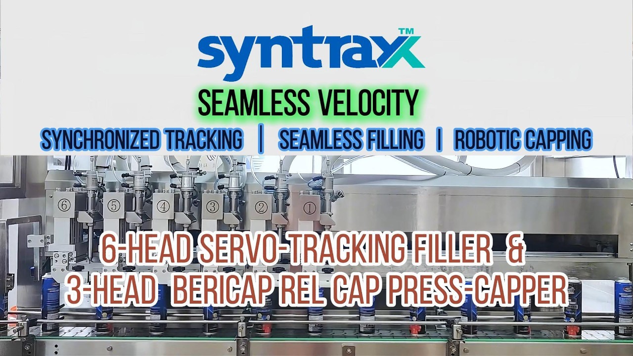 High-Speed Tinplate Line: 6-Head Servo-Tracking Filler & 3-Head Bericap ...