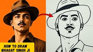Bhagat Singh drawing step by step ❤️ How To Draw Bhagat Singh for beginners Tutorial