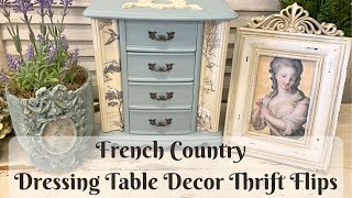 French Country Dressing Table Decor Thrift Flips using IOD Transfers | Fusion Milk Paint