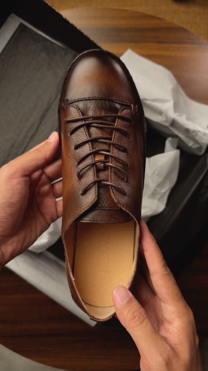 Unboxing Piero Sneakers Dark Brown รองเท้าหนังแท้