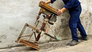 Repair And Restore An Old Bench Drill That Was Very Rusty // Top Skills Of Young Mechanics